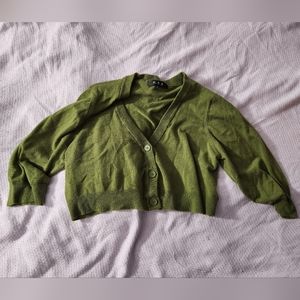 Olive cropped cardigan